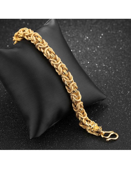 Double-Headed Golden Dragon Bracelet - Success & Fortune