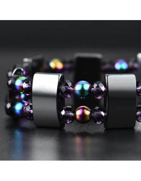 Rainbow Magnetic Hematite Wellness Bracelet