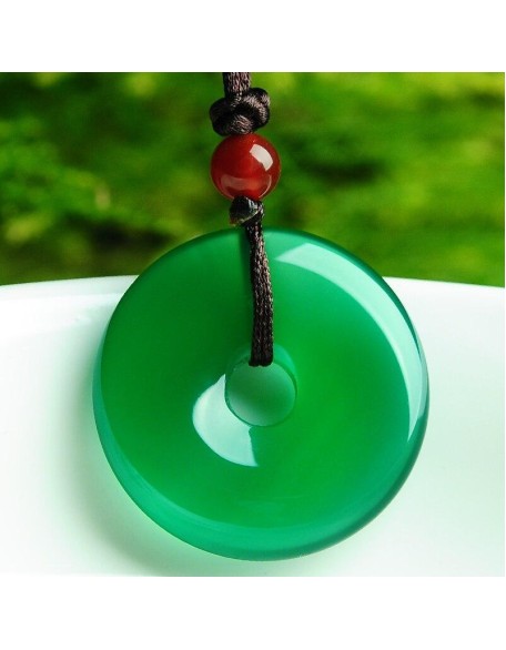Green Jade Disk Necklace - Attract Positivity & Harmony