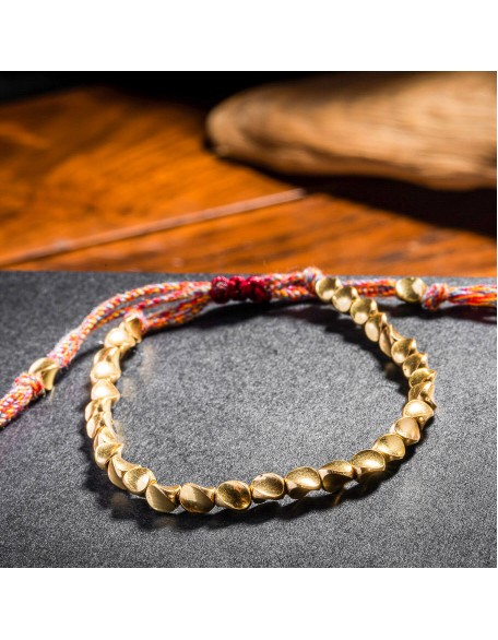 Tibetan Copper Beads Bracelet Handmade - For Healing, Strength & Protection