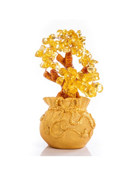Citrine Money Tree for Prosperity - Feng Shui Gemstone Ornament