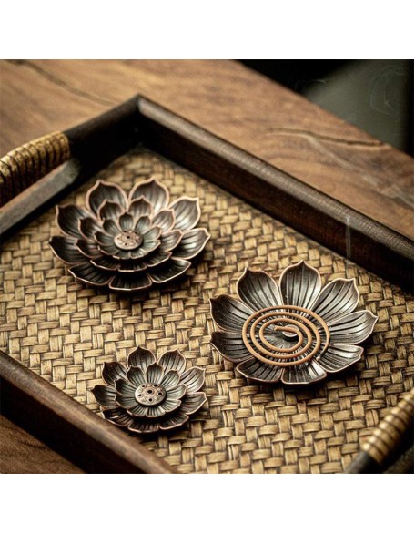 Bronze Lotus Incense Burner - For Inner Peace