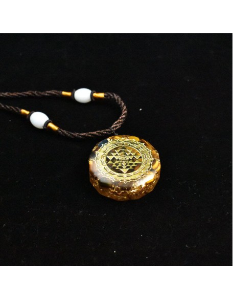 Sacred Sri Yantra Orgonite Necklace - Tiger’s Eye