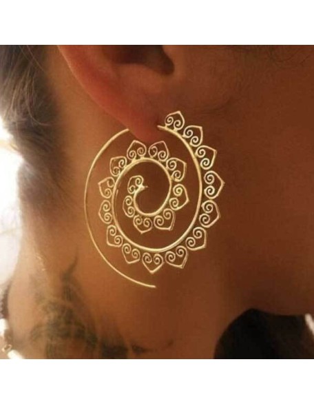 Spiral Hippie Hoops - Large Statement Earrings