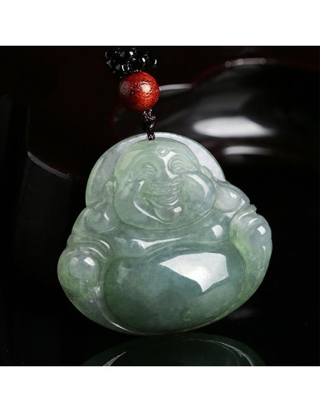 Jade Laughing Buddha Necklace - Promote Happiness & Good Luck