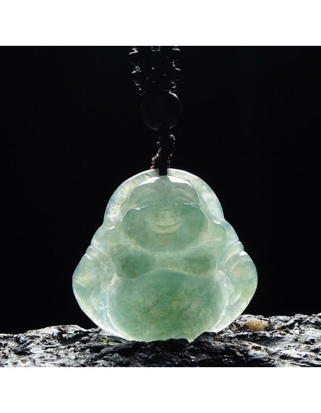 Jade Laughing Buddha Necklace - Promote Happiness & Good Luck