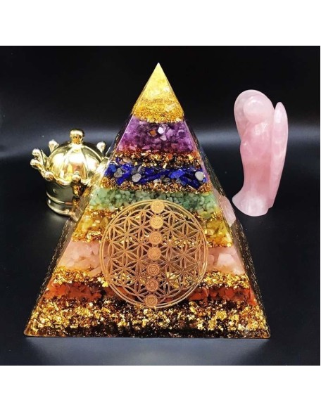 Seven Chakra Healing Orgone Pyramid