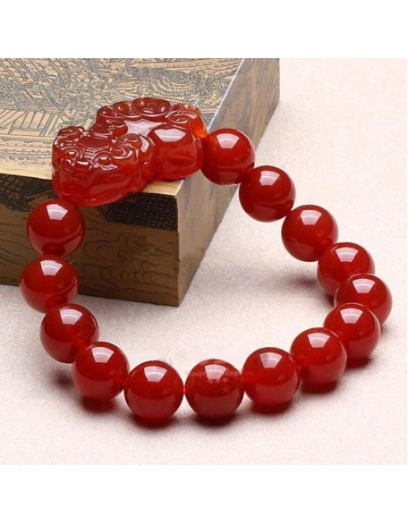Red Agate Pixiu Bracelet - Preserve Wealth