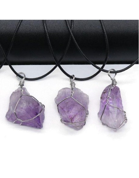 Raw Amethyst Pendant Necklace - Find Inner Peace