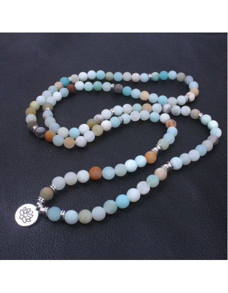 Amazonite 108 Mala Beads - Tibetan Prayer Beads