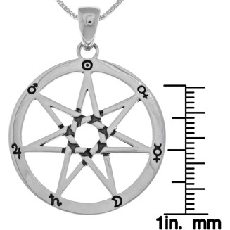 Jewelry Trends Faery Septagram Seven Point Star Fairy Sterling Silver Pendant Necklace 18"
