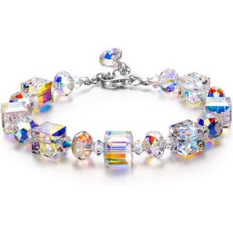  Sterling Silver Bracelets for Women Northern Lights Crystals Bracelet