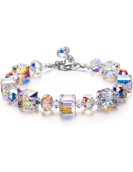  Sterling Silver Bracelets for Women Northern Lights Crystals Bracelet
