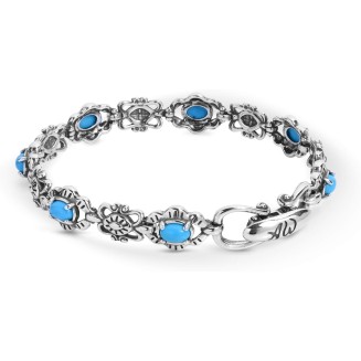 American West Jewelry Sterling Silver Women's Link Bracelet
