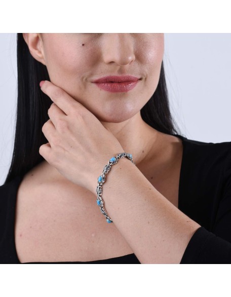 American West Jewelry Sterling Silver Women's Link Bracelet