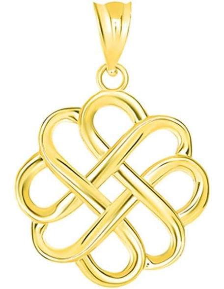 Exquisite 10k Yellow Gold Endless Love Good Luck Irish Celtic Knot Pendant