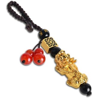 Feng Shui Lucky Nafu Wealth Bracelet Pi Xiu Pi Yao Black Beads Obsidian Friendship Charm Bracelet for Men Women Adjustable Set