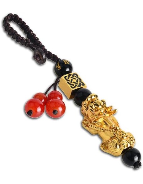 Feng Shui Lucky Nafu Wealth Bracelet Pi Xiu Pi Yao Black Beads Obsidian Friendship Charm Bracelet for Men Women Adjustable Set