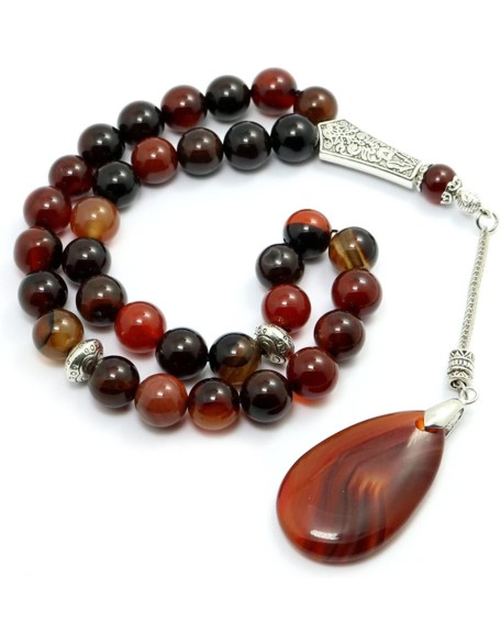 Charm Jewelry Pendant Original Natural Agate Stone Bracelet Tesbih Islamic Prayer Beads Prayer Beads Rosary Tasbeeh Muslim