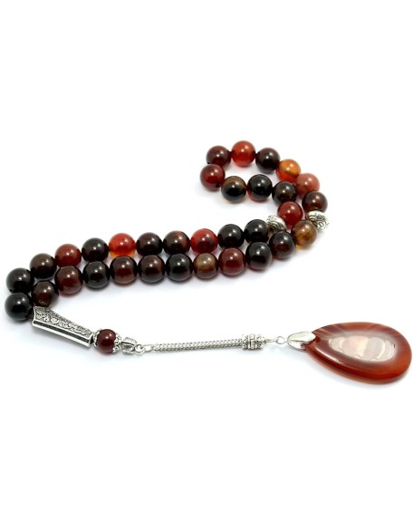 Charm Jewelry Pendant Original Natural Agate Stone Bracelet Tesbih Islamic Prayer Beads Prayer Beads Rosary Tasbeeh Muslim