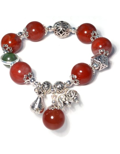 Natural Carnelian Bracelet,natural agate stone bracelet 12mm bead silver accessories bracelet for women, Jewelry Healing Bracelets Bring Luck and happyness Prosperity