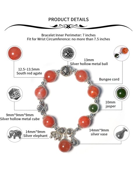 Natural Carnelian Bracelet,natural agate stone bracelet 12mm bead silver accessories bracelet for women, Jewelry Healing Bracelets Bring Luck and happyness Prosperity