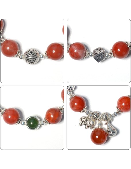 Natural Carnelian Bracelet,natural agate stone bracelet 12mm bead silver accessories bracelet for women, Jewelry Healing Bracelets Bring Luck and happyness Prosperity